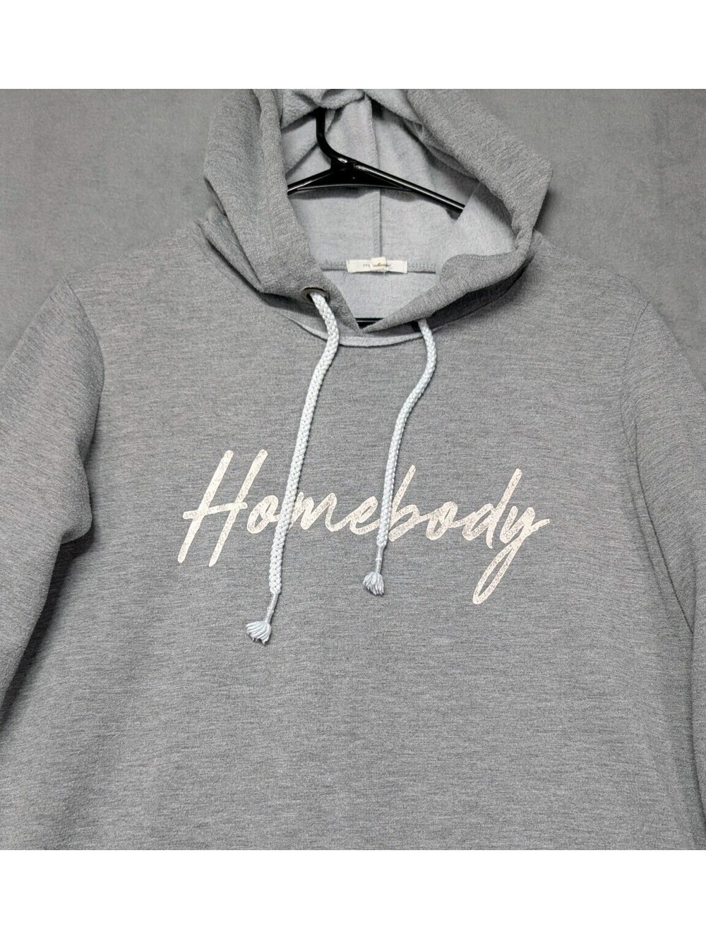 Maurices Womens S Gray Homebody Graphic Hoodie Pullover Sweatshirt Lounge Casual